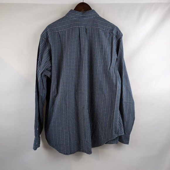True Vintage Ralph Lauren Men's Blue Plaid Long Sleeve Button Up Shirt, X-Large - Picture 2 of 7